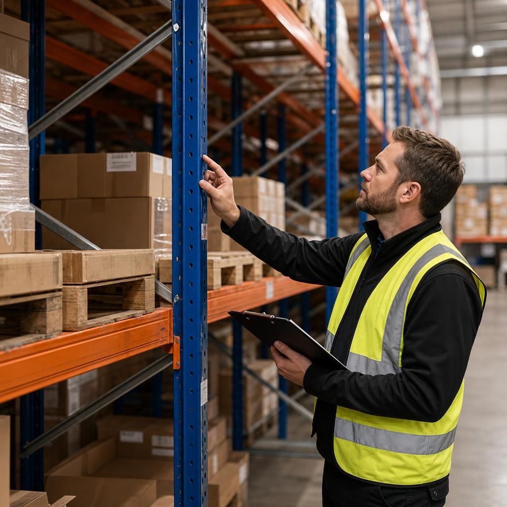 Checking load capacities on racking labels