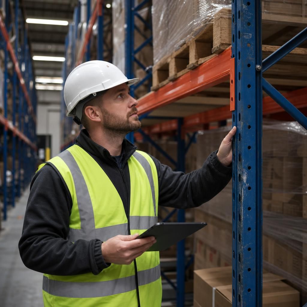 Warehouse with neatly organised and compliant racking