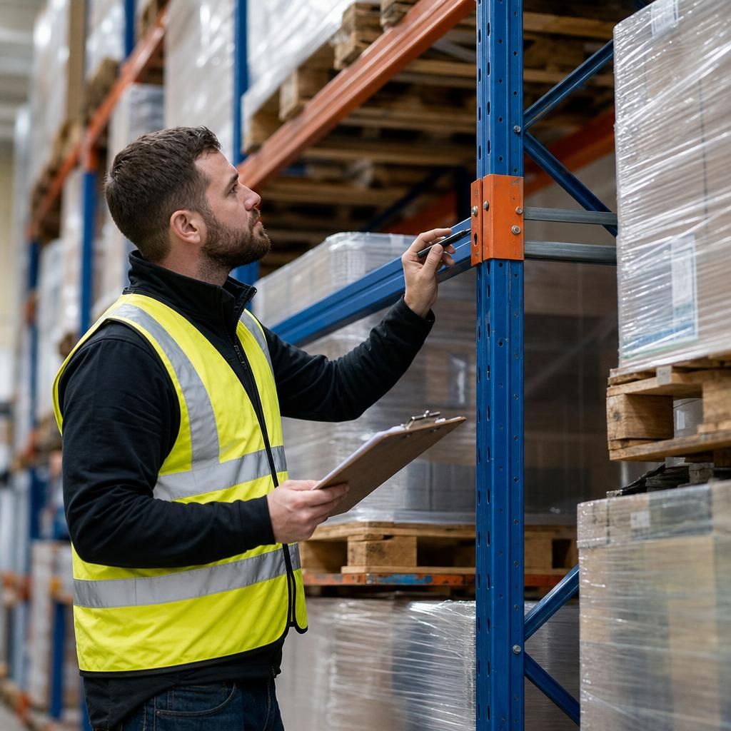Warehouse staff undergoing racking training