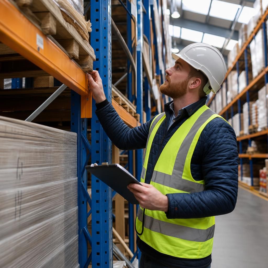 Technician performing racking repairs