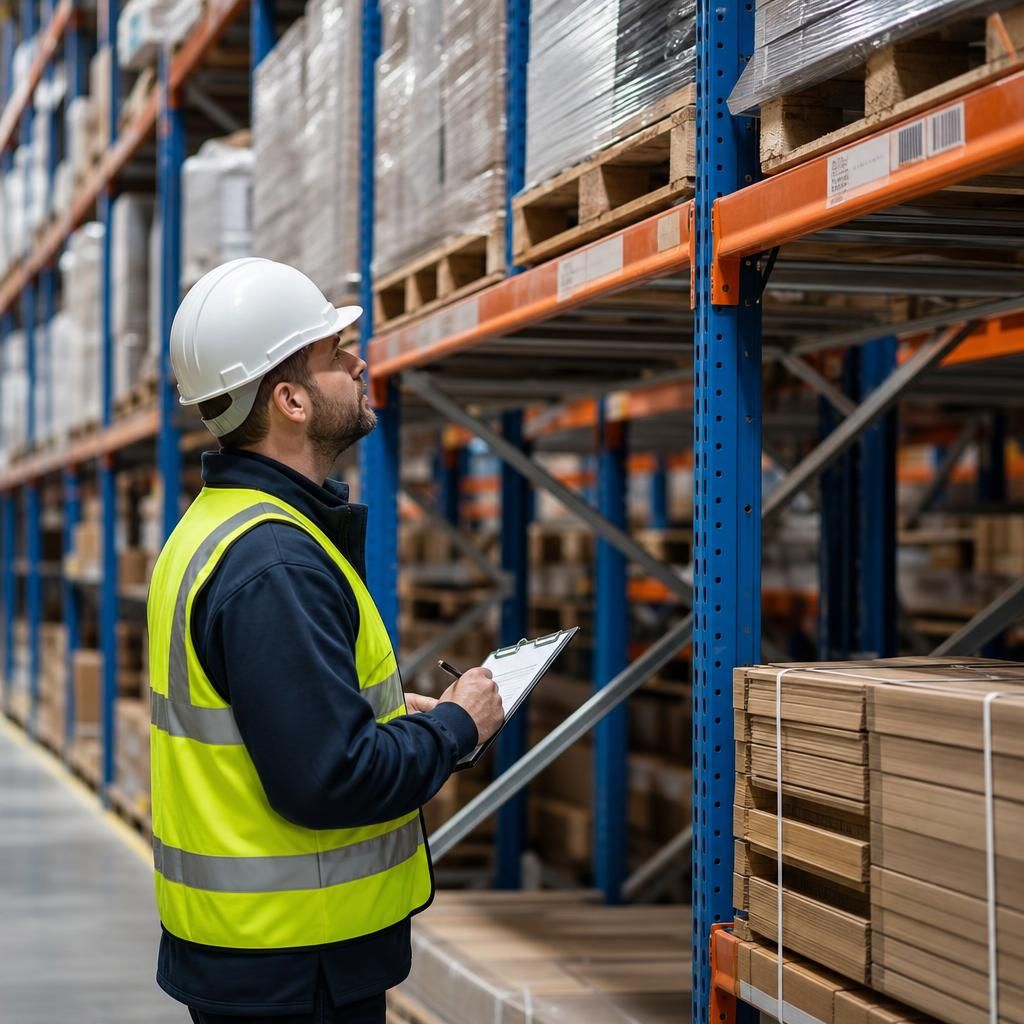 Signs displaying racking load capacities