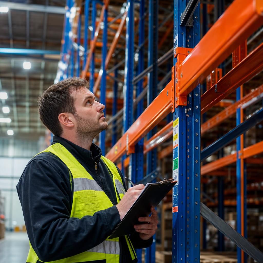 Warehouse technician performing preventative maintenance