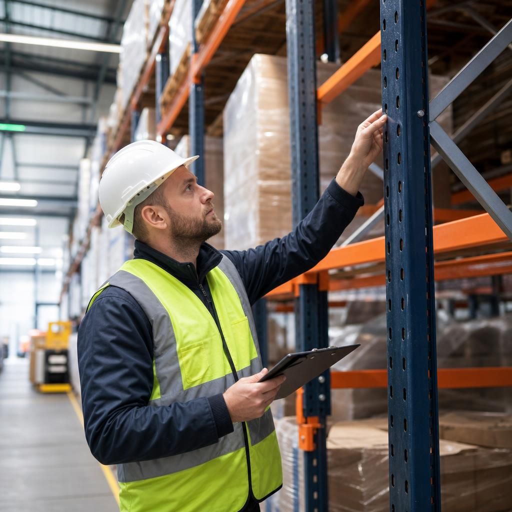 Racking safety inspector at work