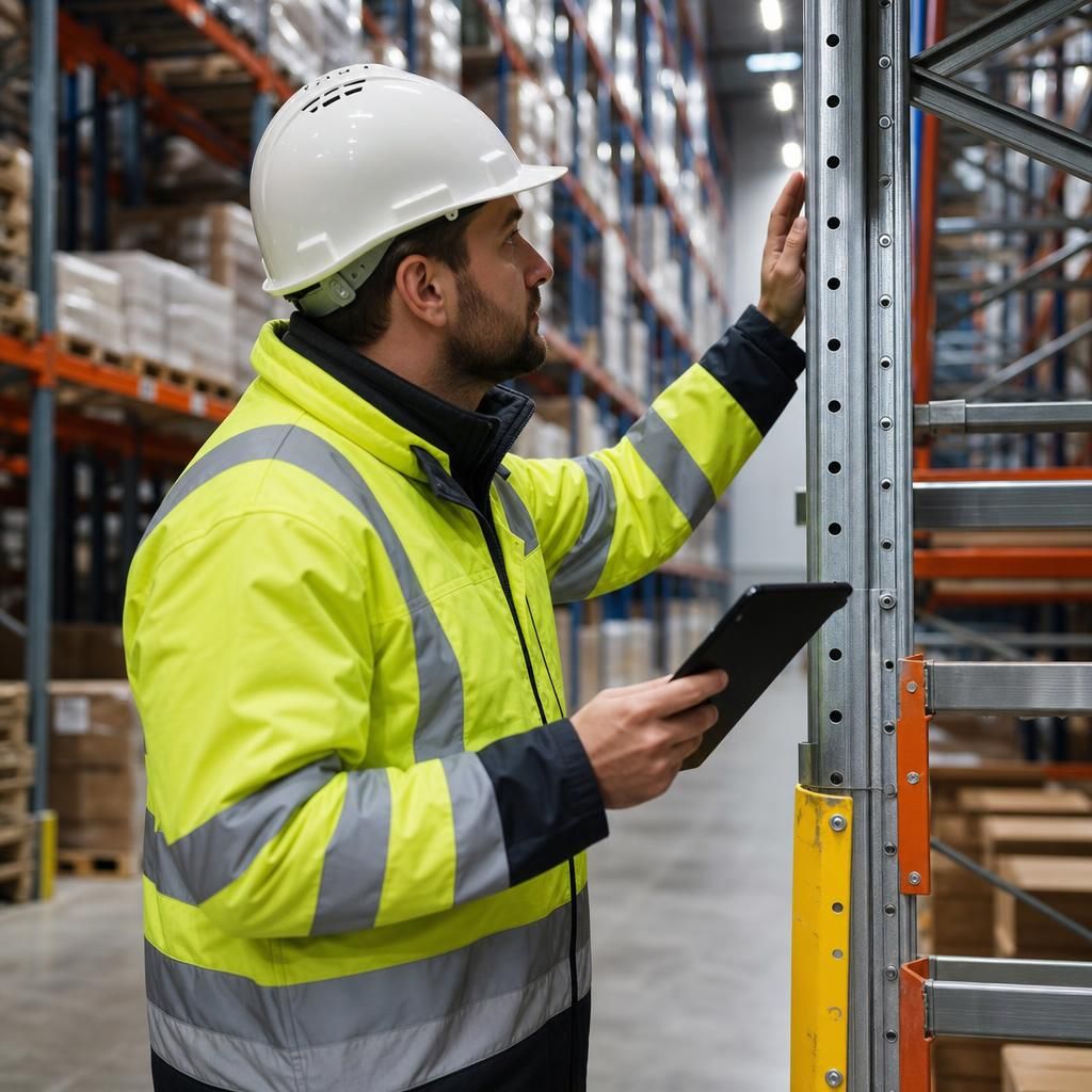 Safe warehouse with organised racking