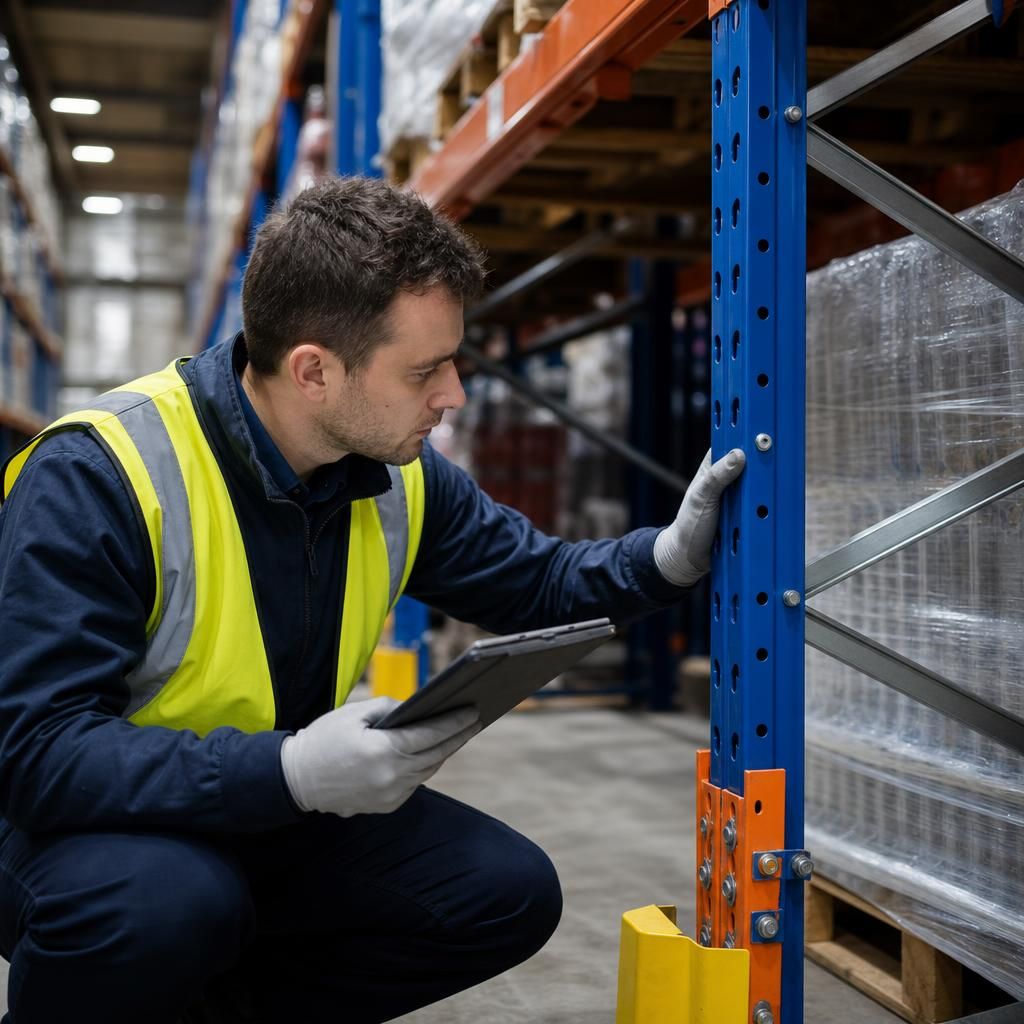 Employees conducting racking checks
