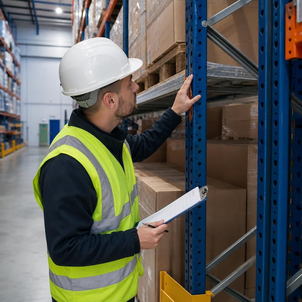 Organised racking with space for forklift