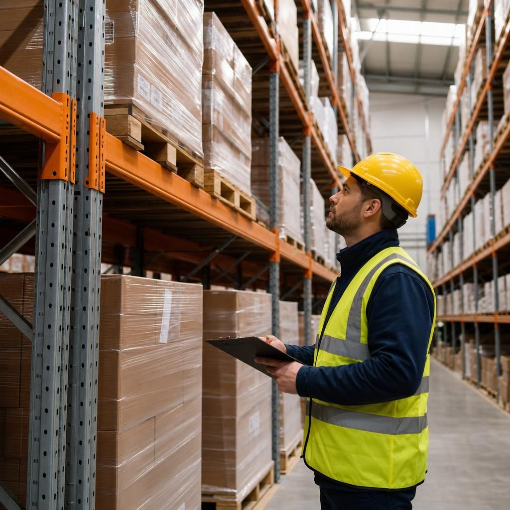 Warehouse safety audit in progress