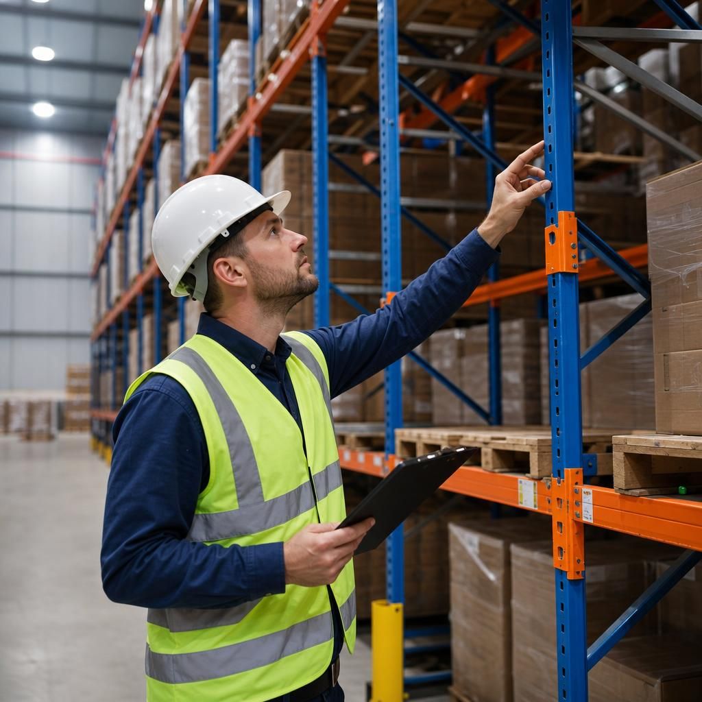 Warehouse manager conducting timely maintenance