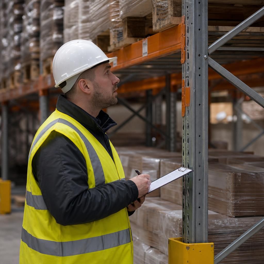 Safety training session in a warehouse