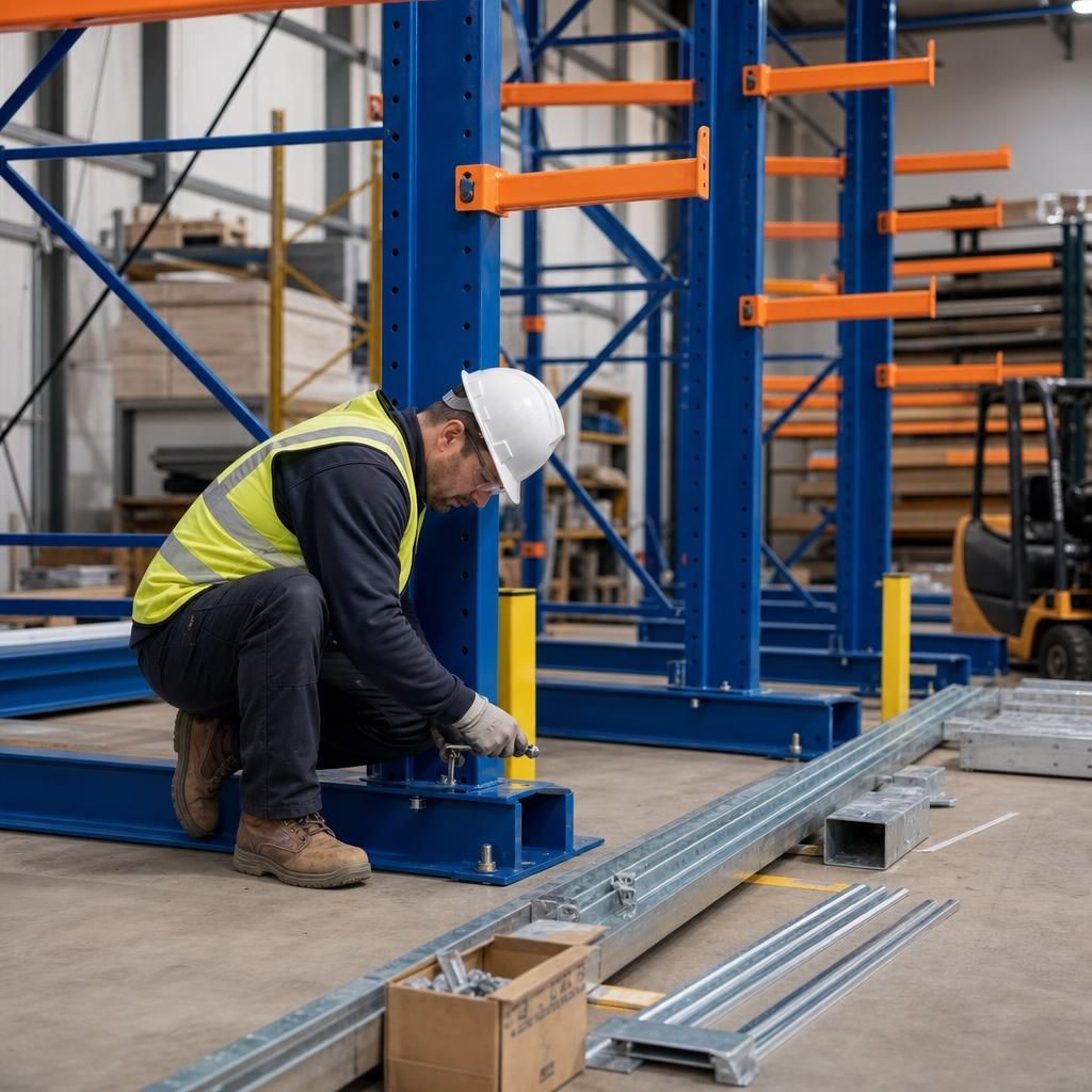 Components for cantilever rack installation