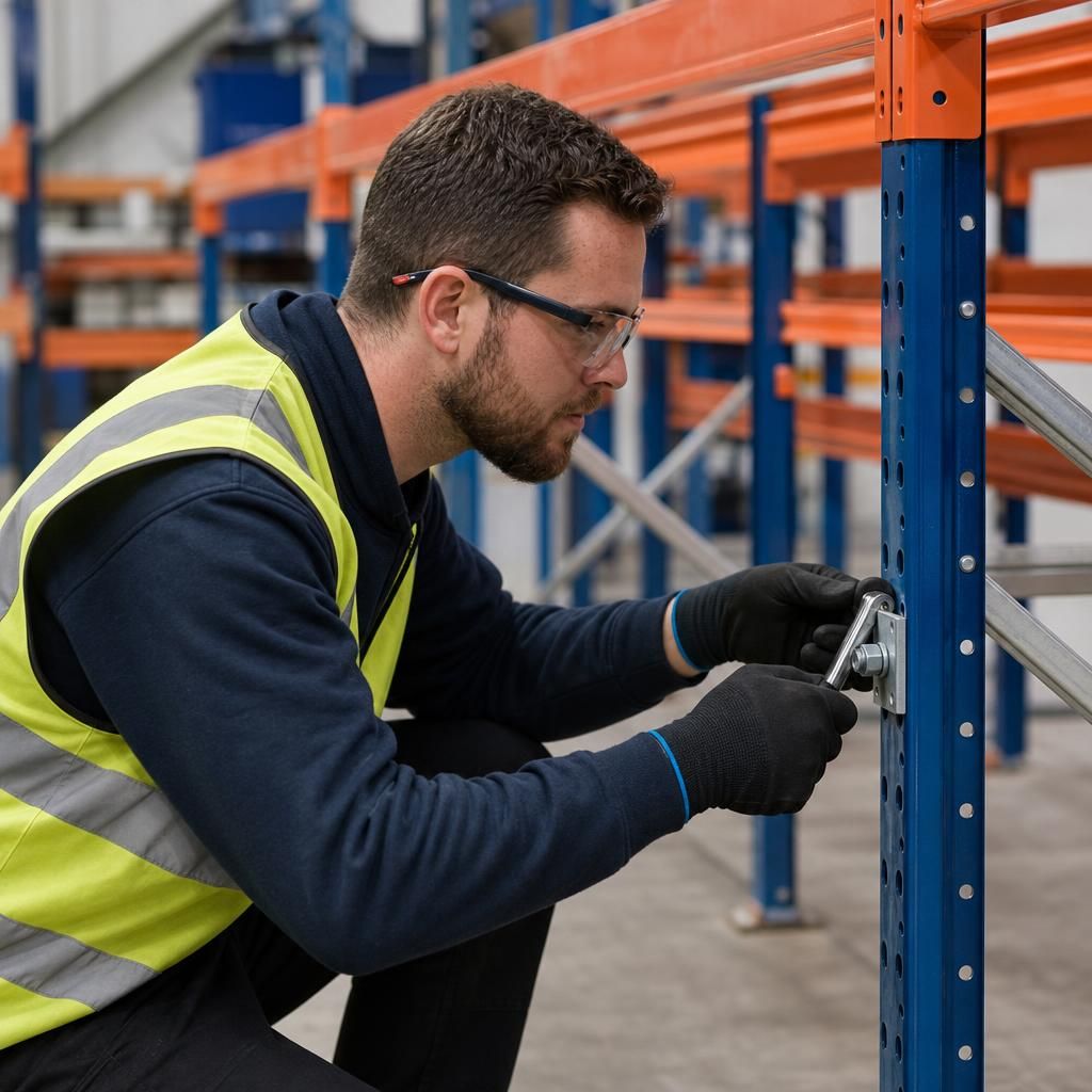 Group undergoing warehouse racking safety training