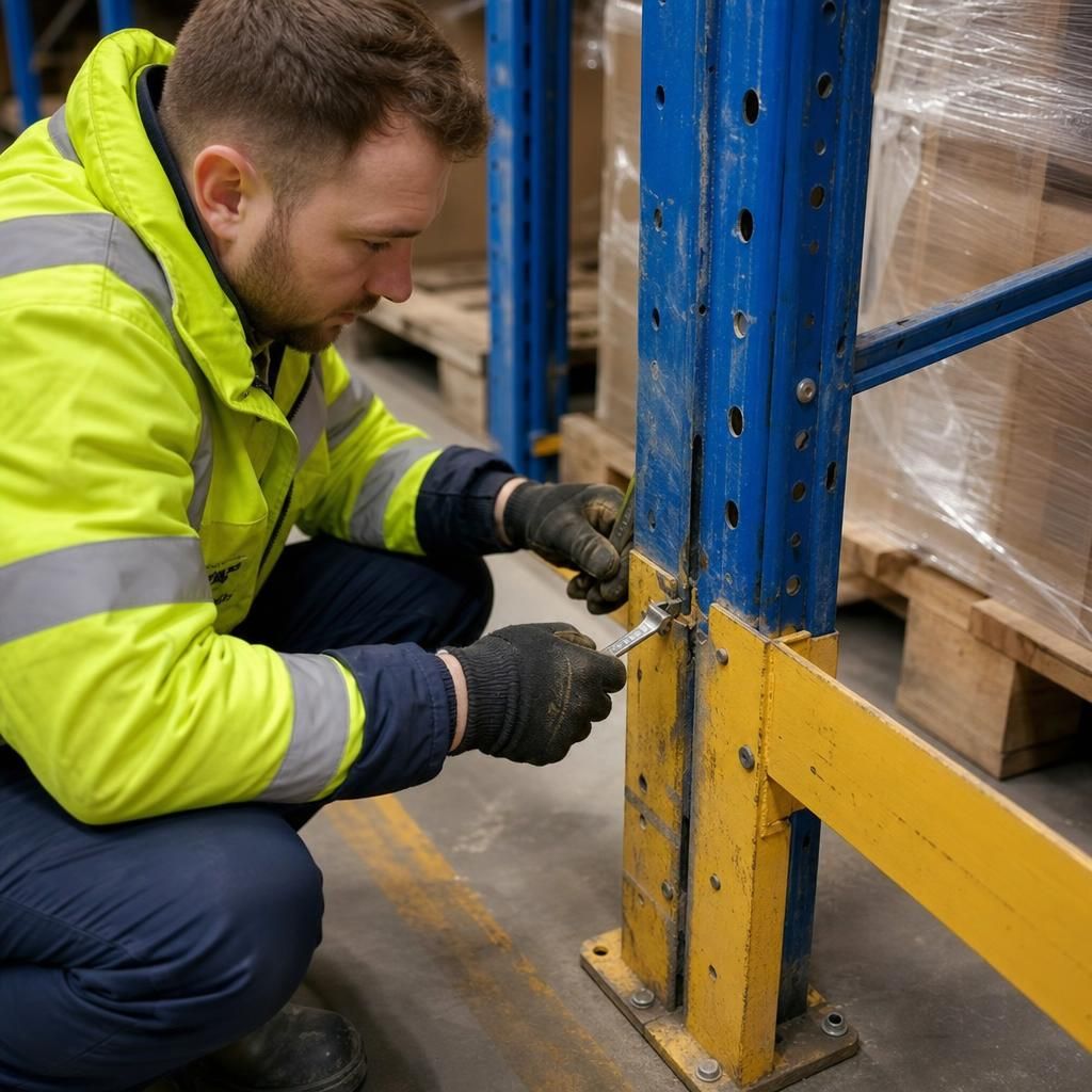Preventative maintenance on warehouse racks