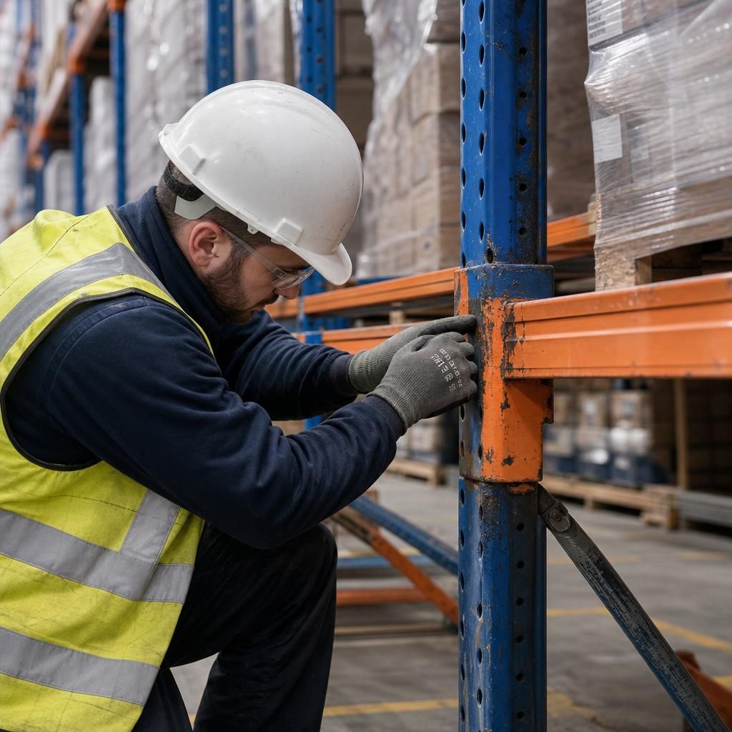Worker adhering to safety protocols