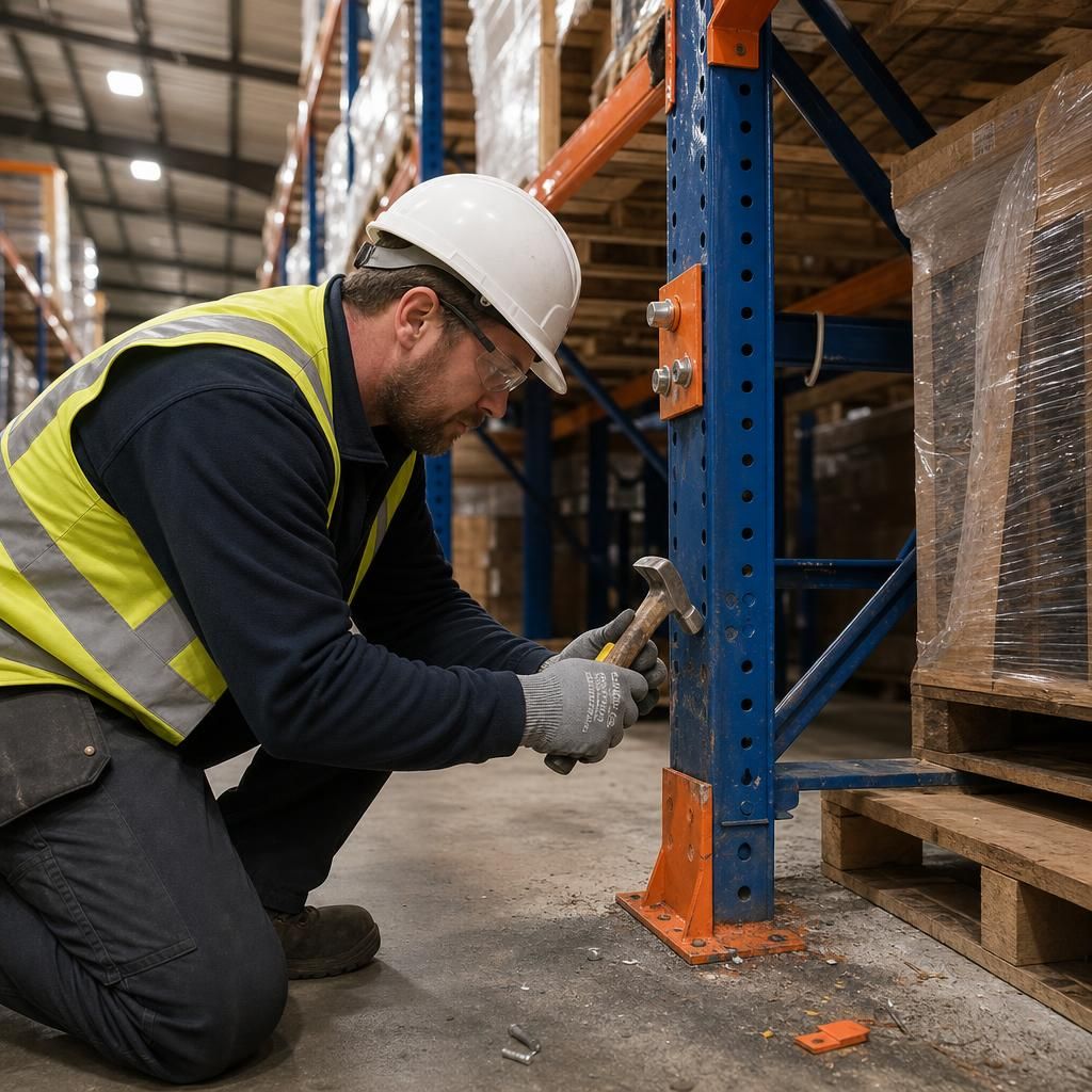 Proper loading techniques in warehouse racking