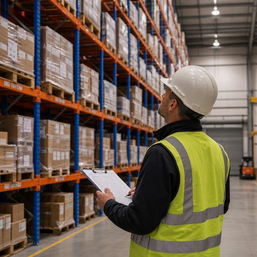 Compliance certificate for warehouse racking