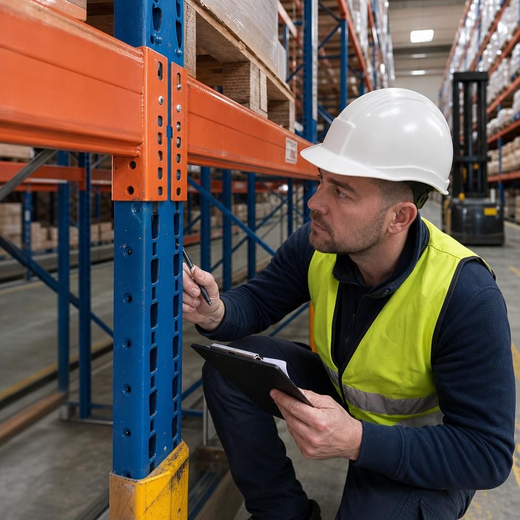 Warehouse racking repair team