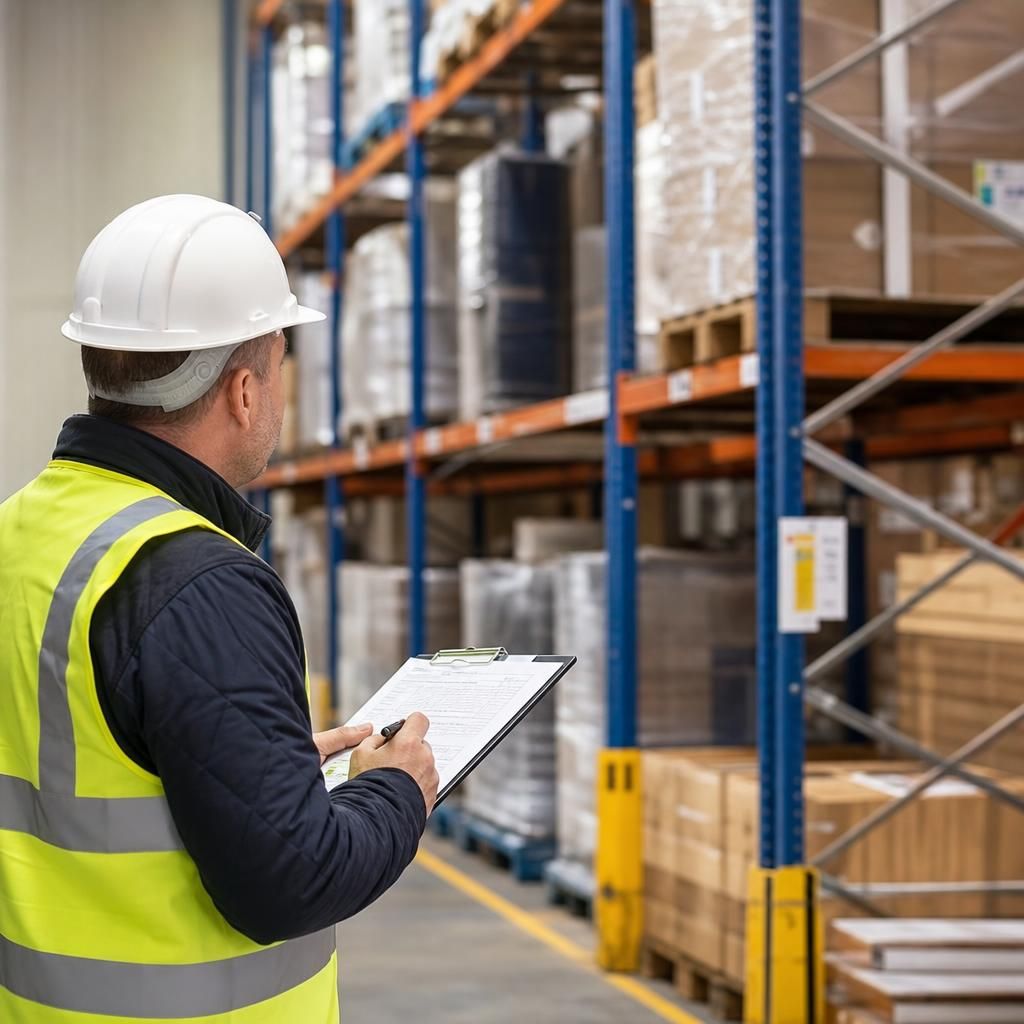 Warehouse racking with safety approval