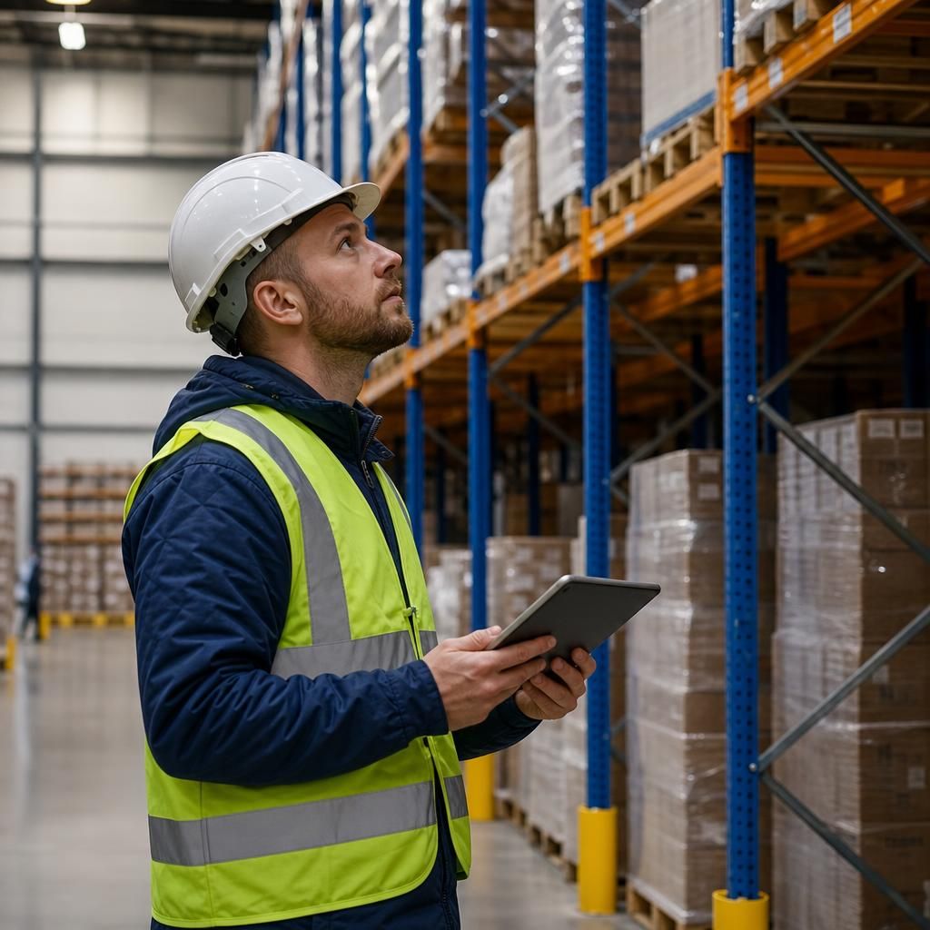 Compliant warehouse racking system