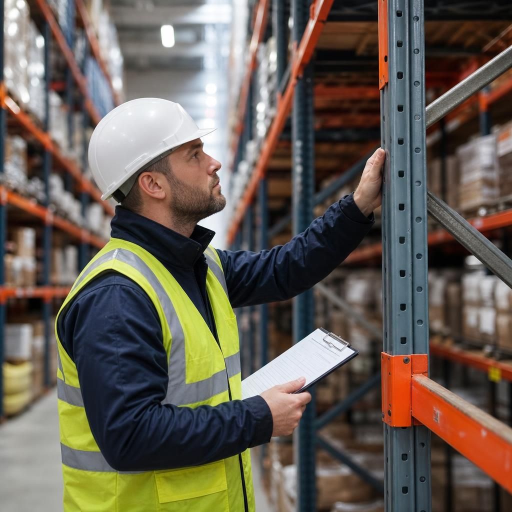 Warehouse racking with secure load