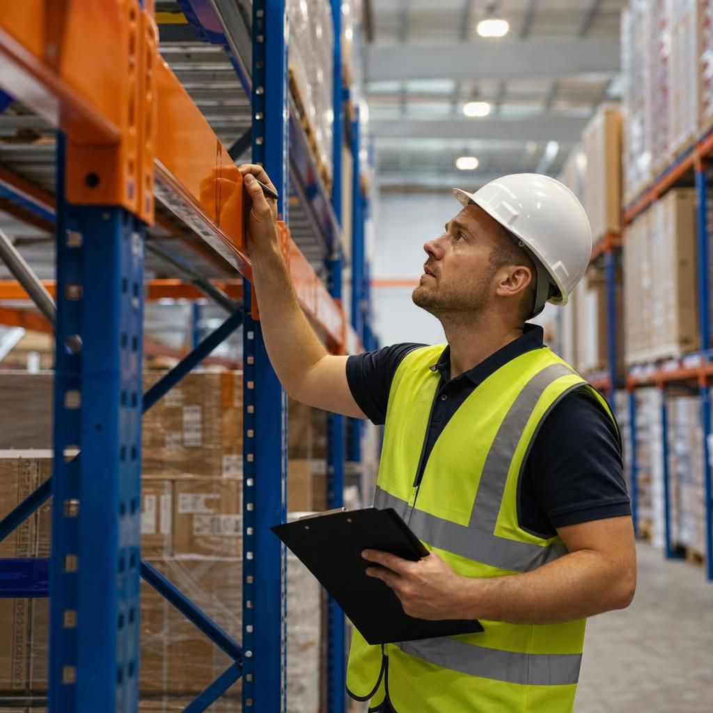 Warehouse staff collaborating on safety measures