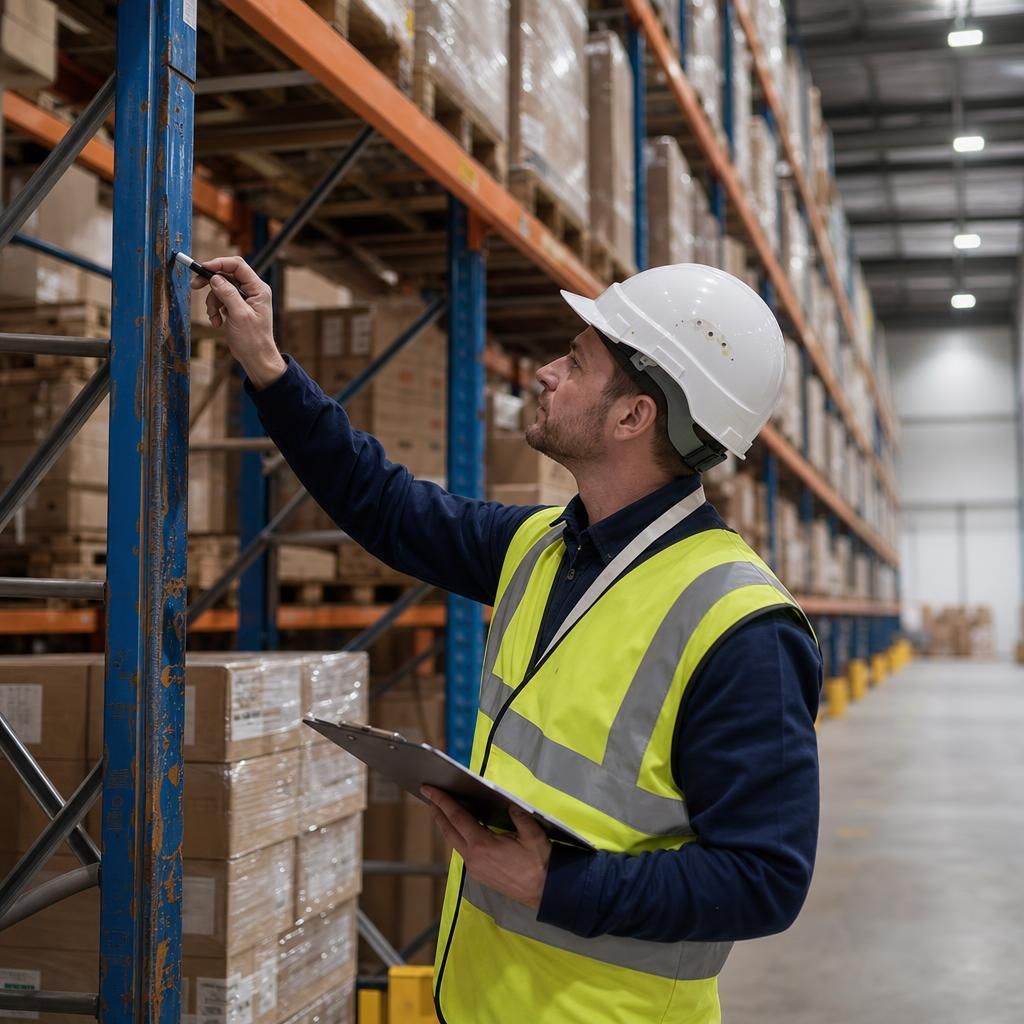 Damaged warehouse racking