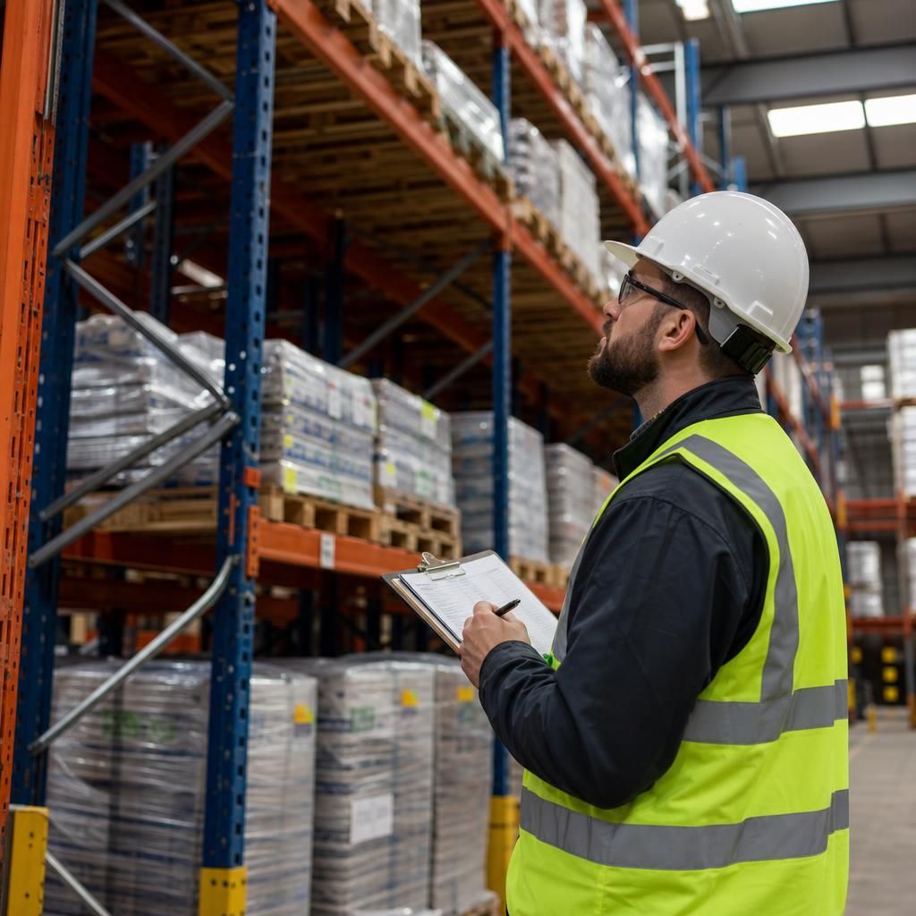 Warehouse team reviewing safety guidelines