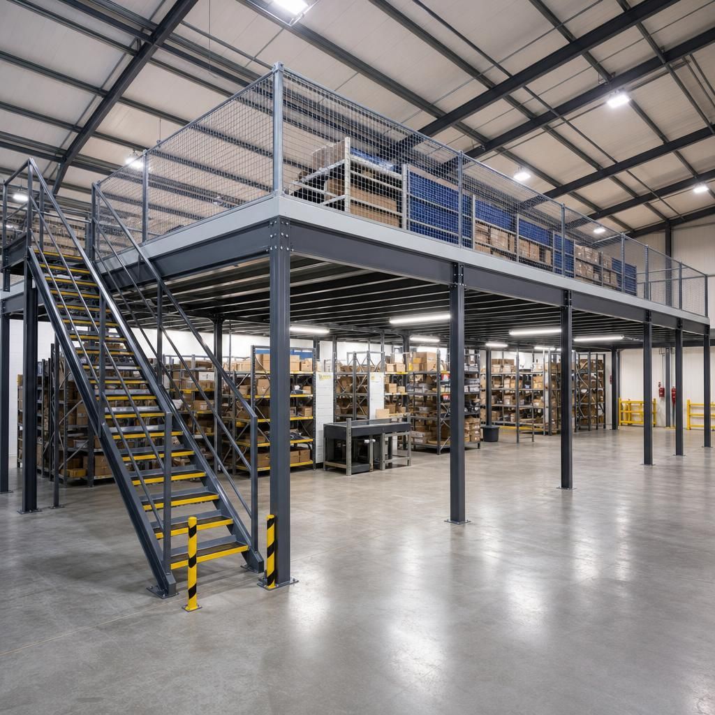 Sturdy mezzanine floor structure