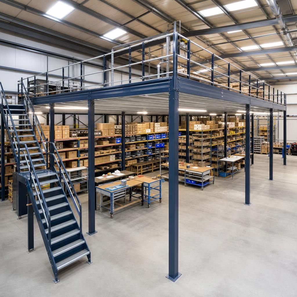 Mezzanine floor with staircase access