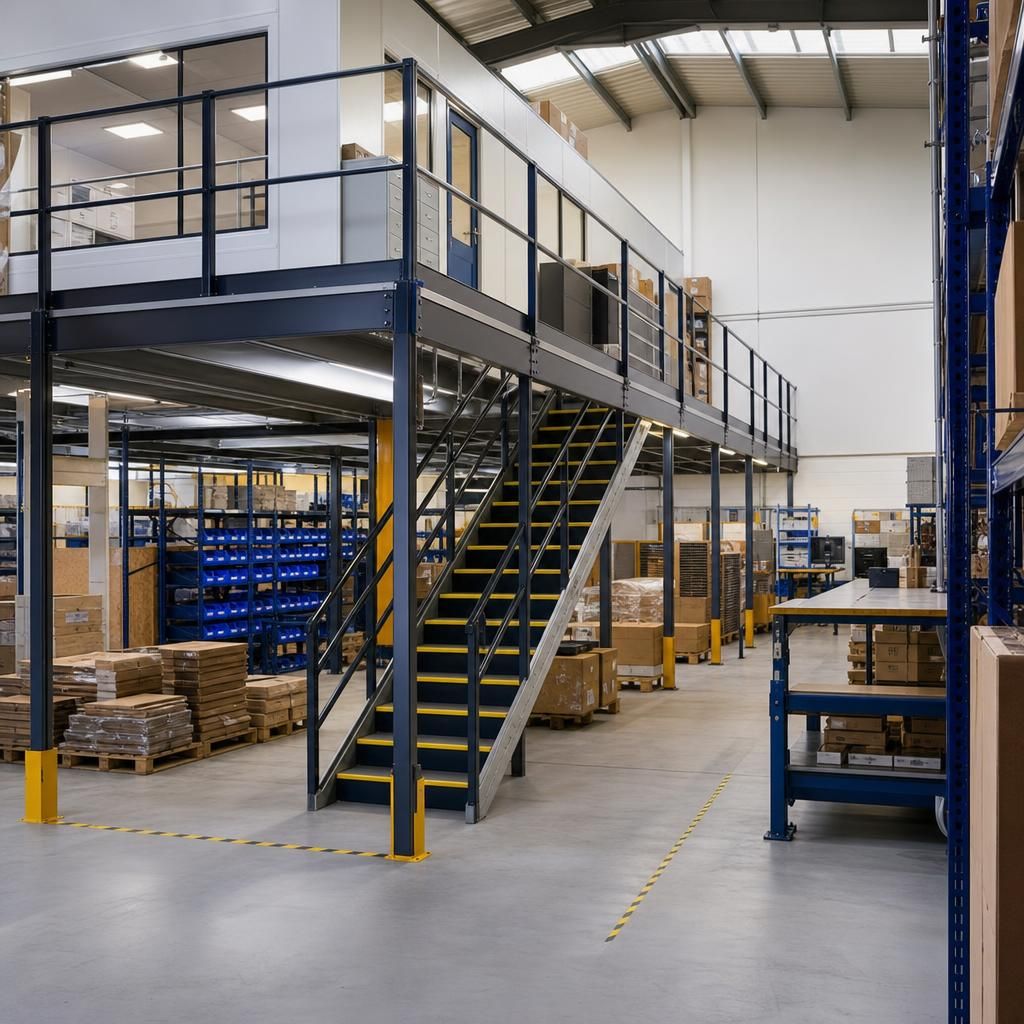 Increased production floor space with mezzanine