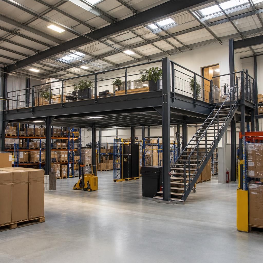 Loading area utilisation before and after mezzanine addition