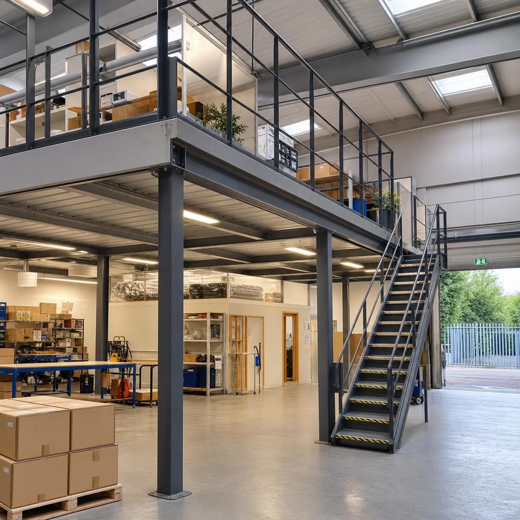 Mezzanine in a logistics facility