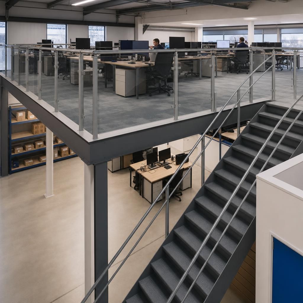 Open-floor mezzanine workspace