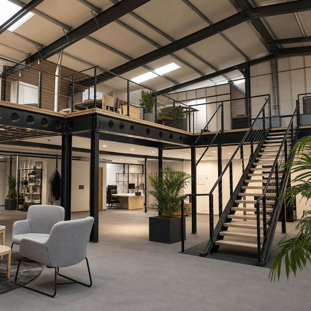 Before and After of retail space with mezzanine addition