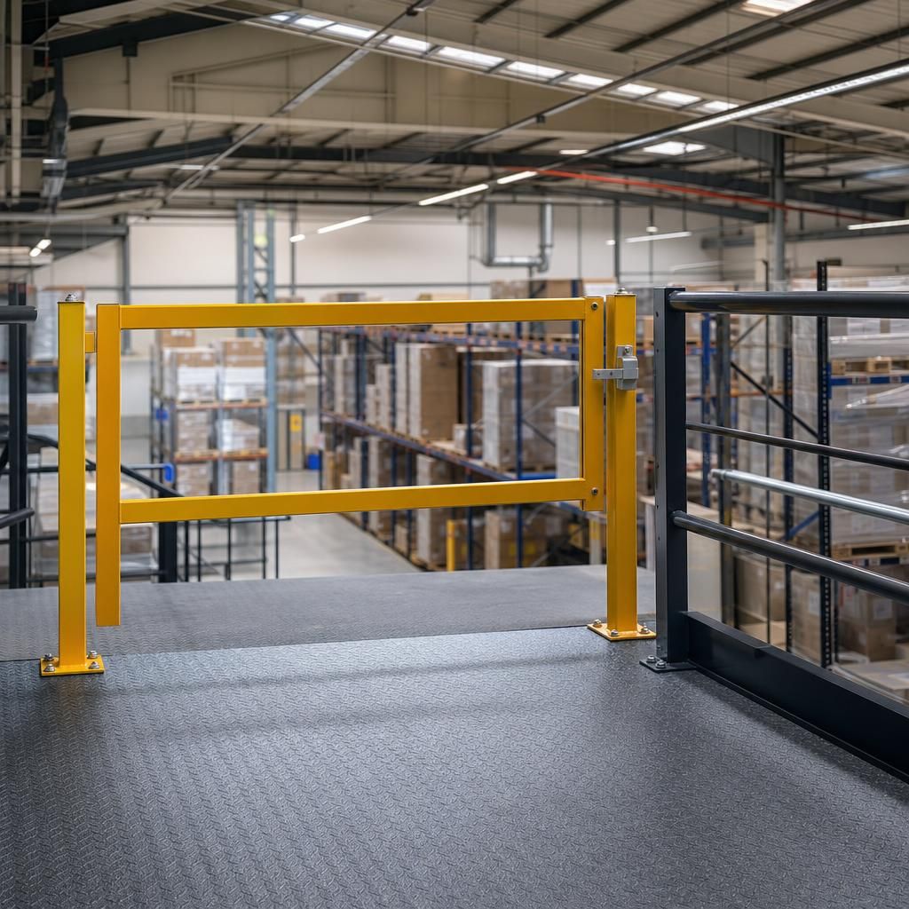 Safety barrier mezzanine gate