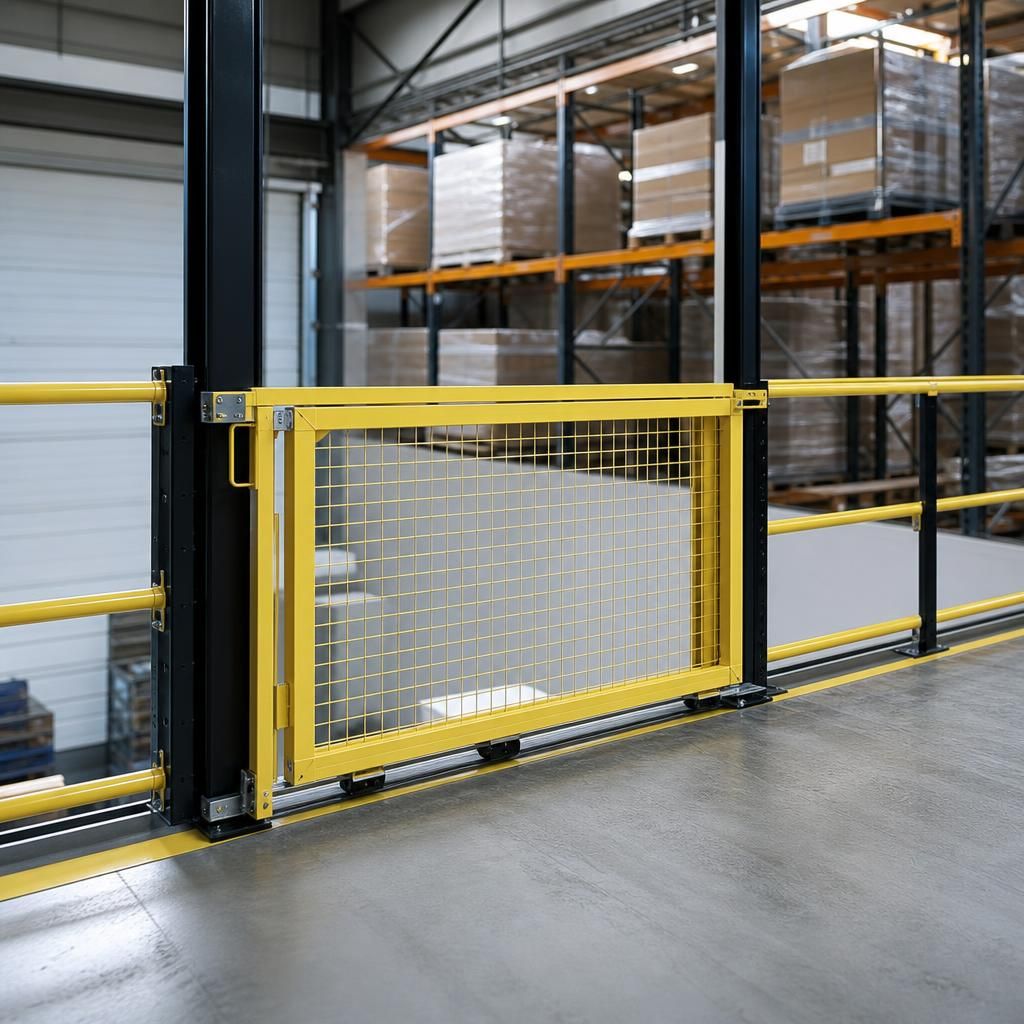 Mezzanine sliding gate installation