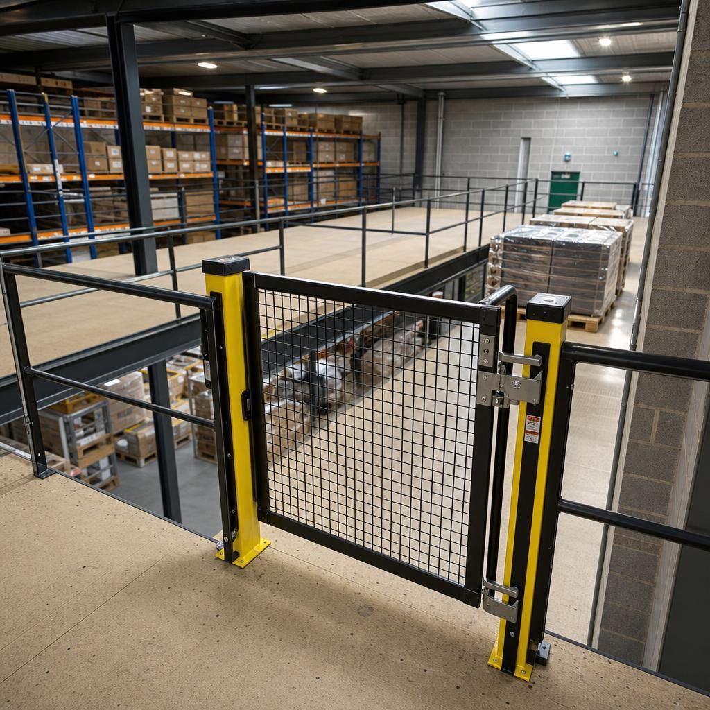 Improved mezzanine with extended edge protection