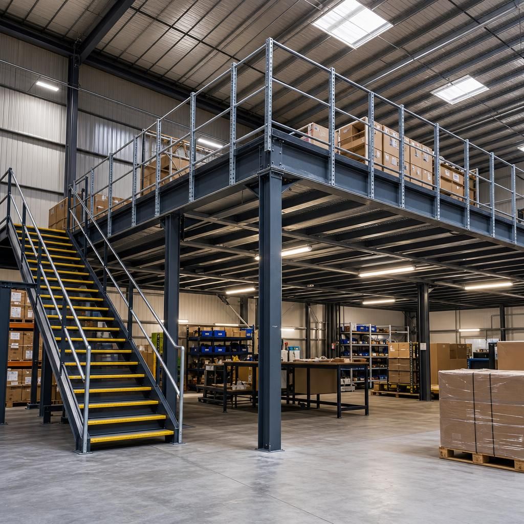 Retail store mezzanine floor