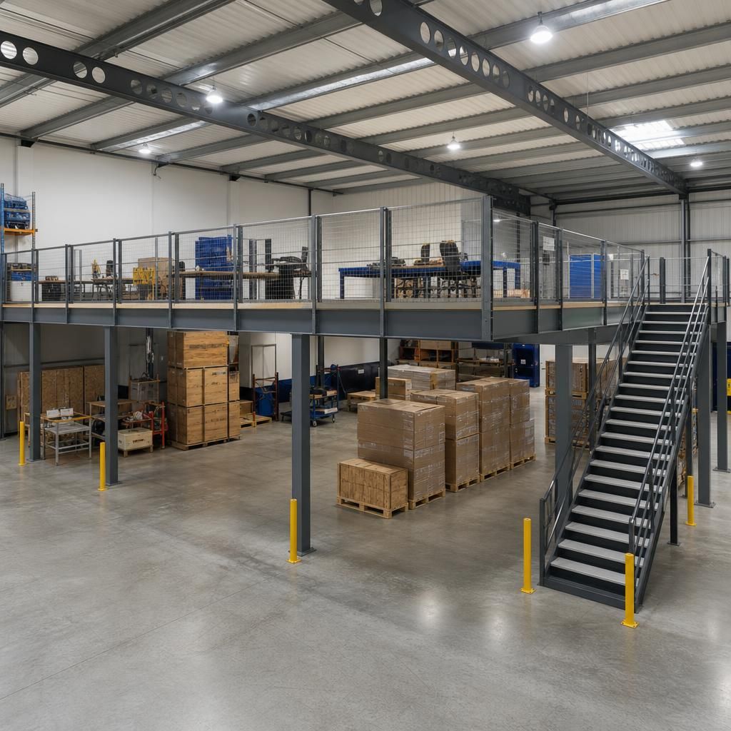 Safety compliance of mezzanine floors being checked