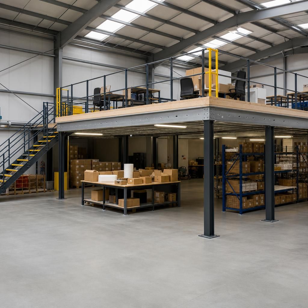 Warehouse space before mezzanine installation