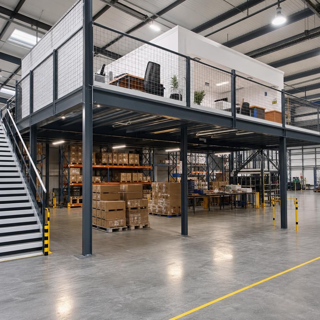 Warehouse after mezzanine installation