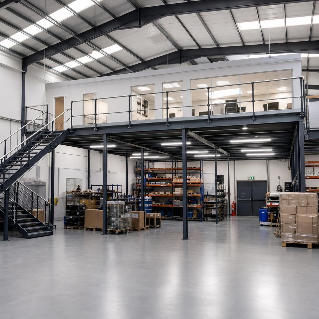 Basic storage area before mezzanine integration