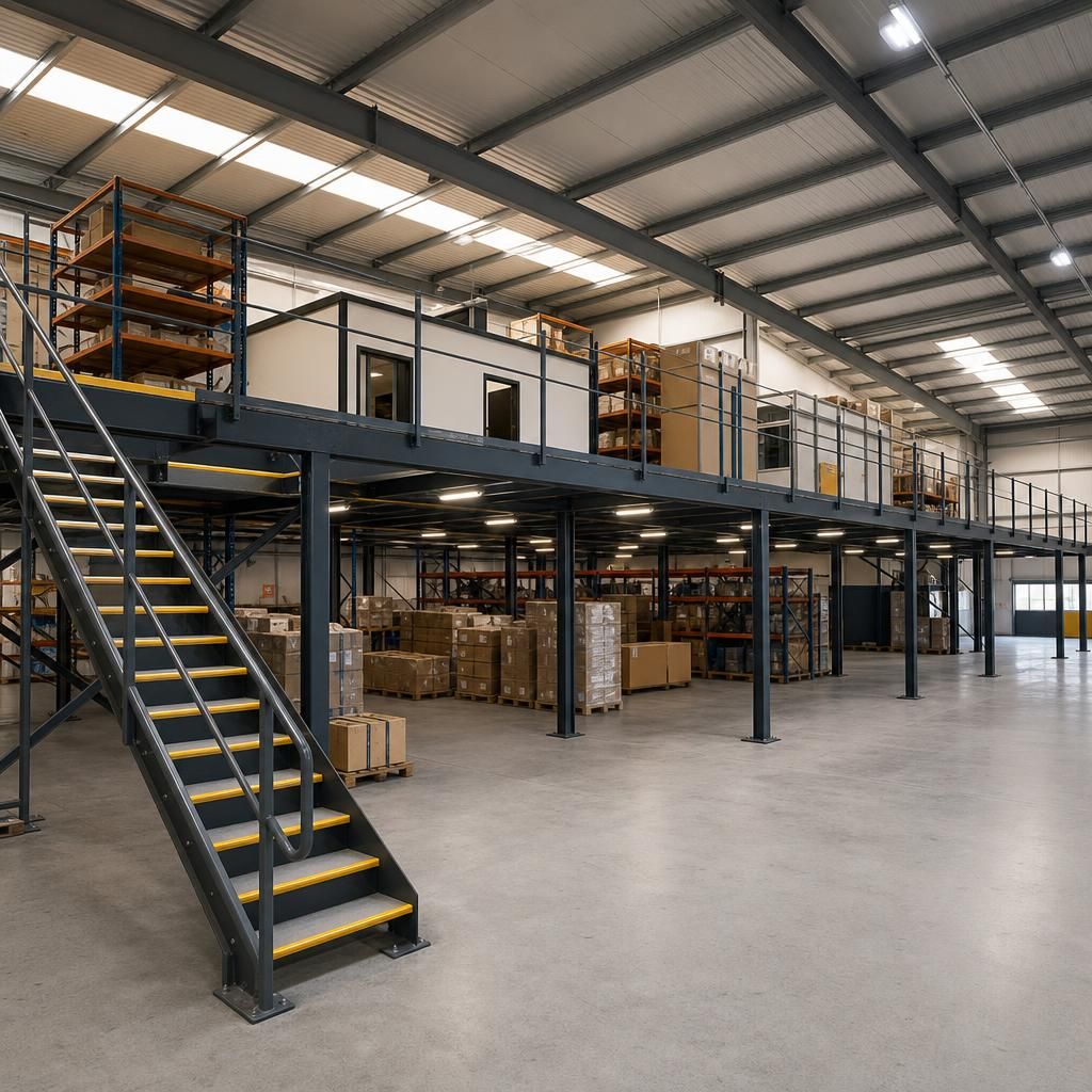 Expanded storage with mezzanine