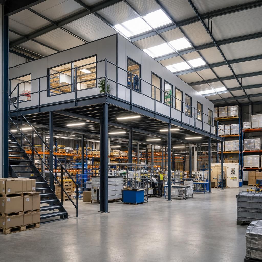 Increased workspace with mezzanine