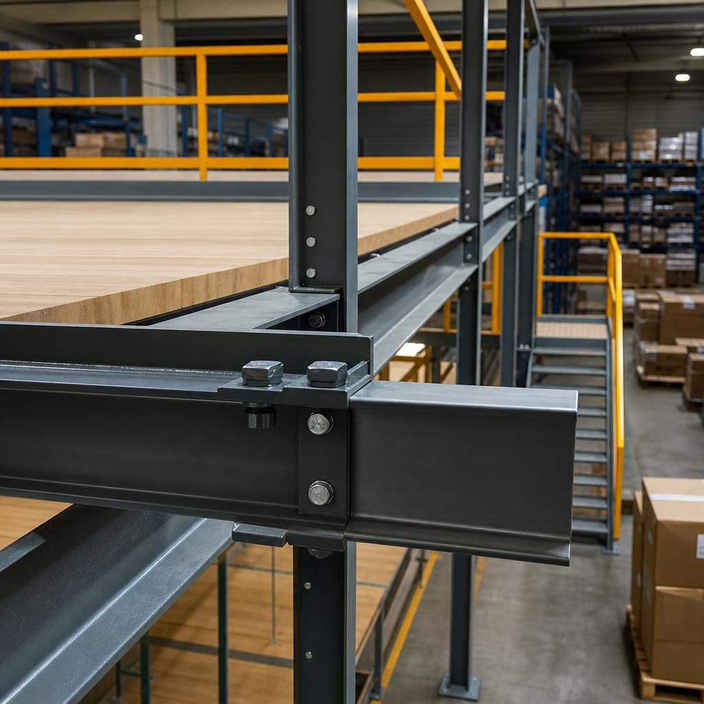 Warehouse with expanded mezzanine floor