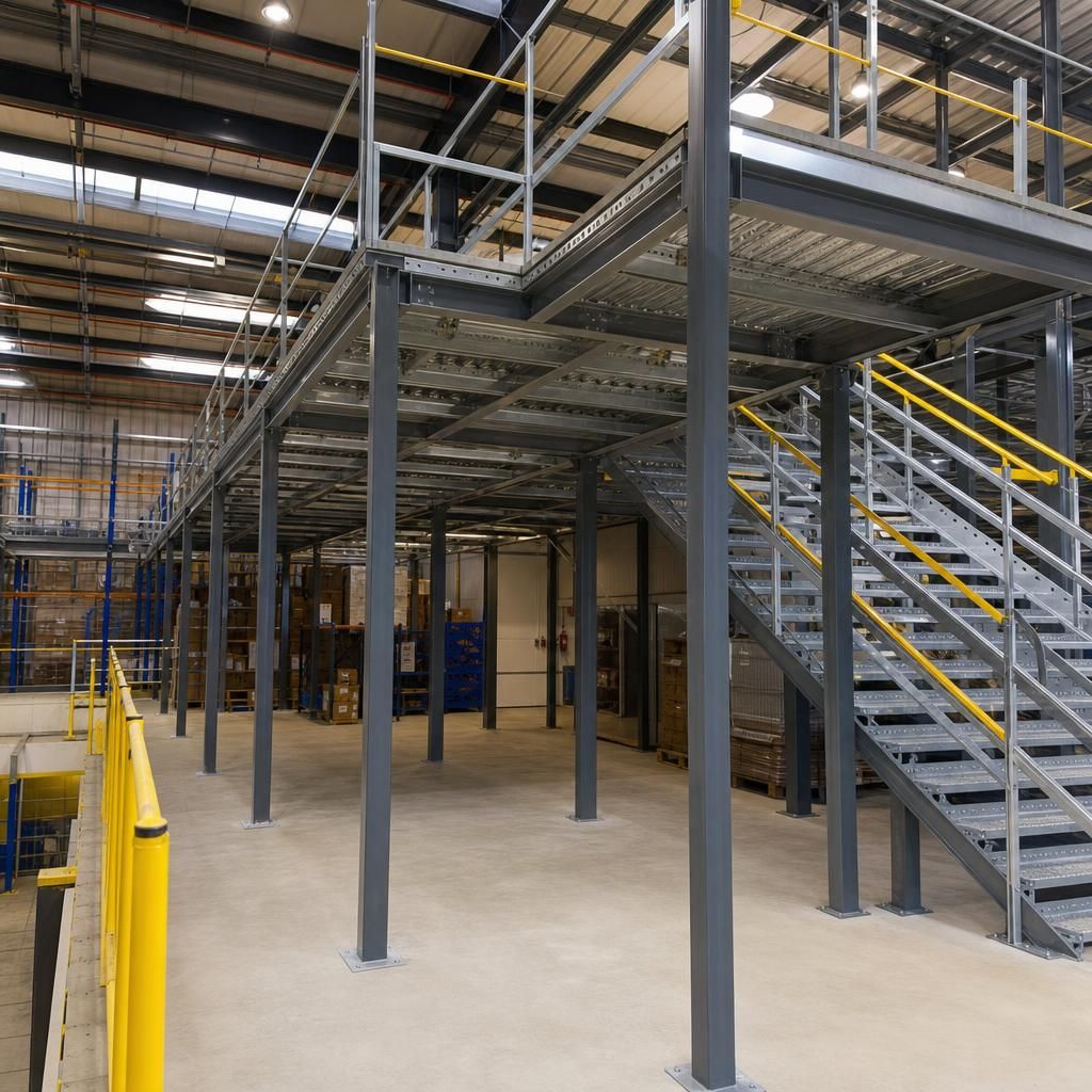 Lightweight aluminium mezzanine frame