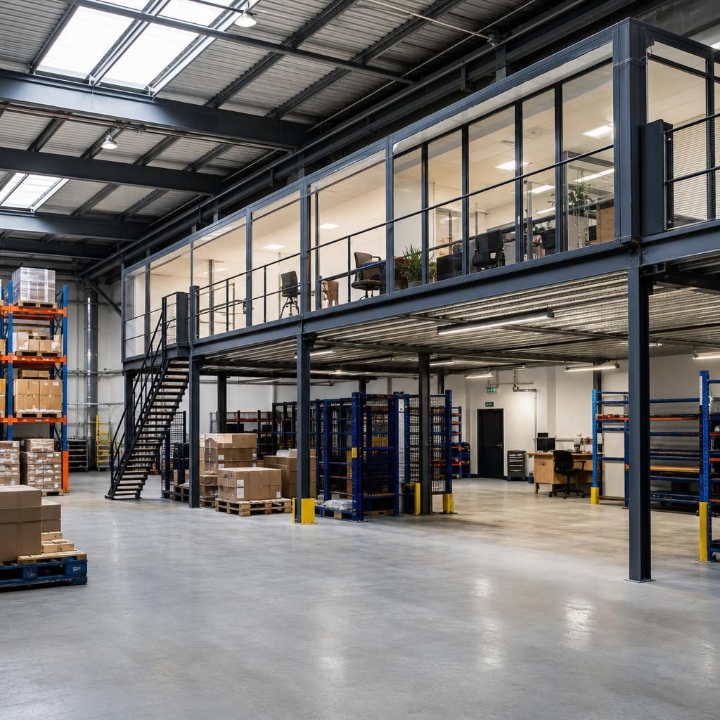 Mezzanine construction in a retail setting