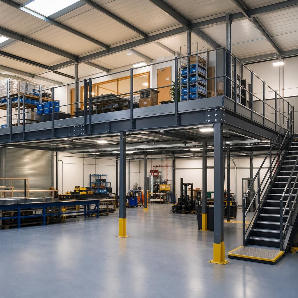 Conversion of a factory floor with a mezzanine