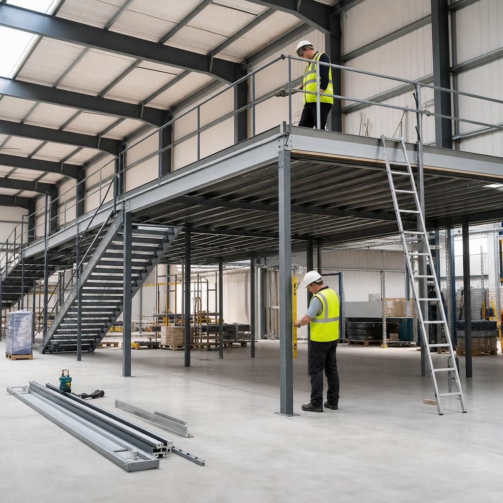 Mezzanine office setup