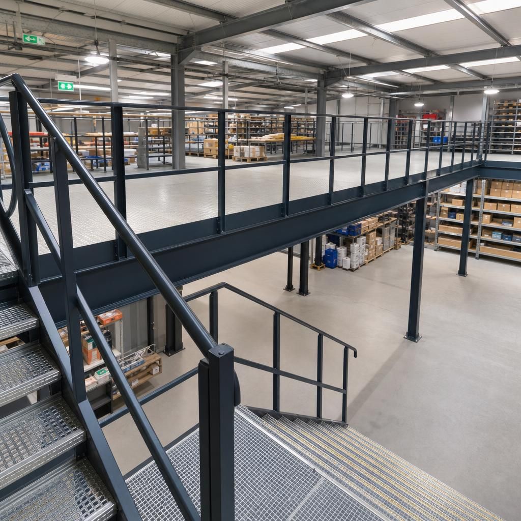 Freestanding mezzanine floor system