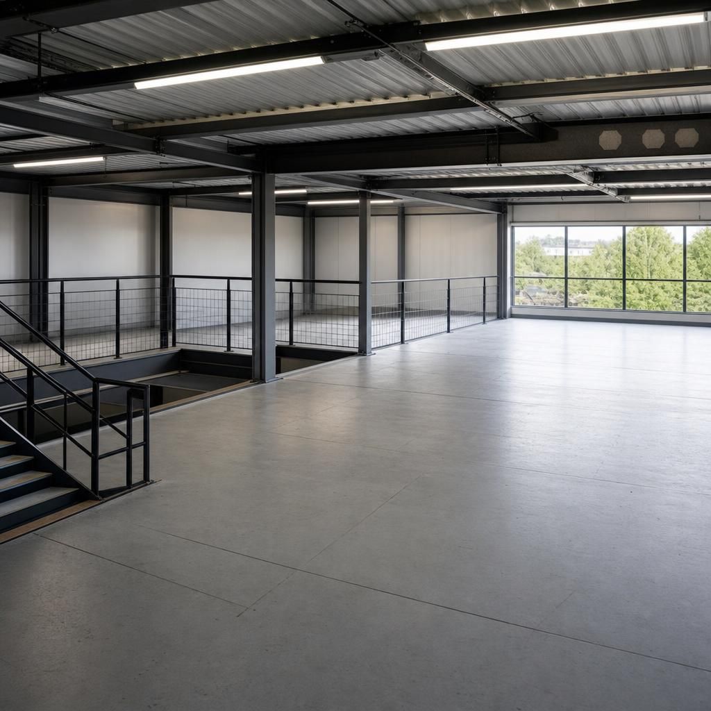Warehouse space after mezzanine installation